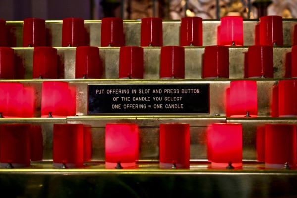 Plastic Church Candles, Dublin, Ireland by Tara K